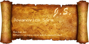 Jovanovics Sára névjegykártya